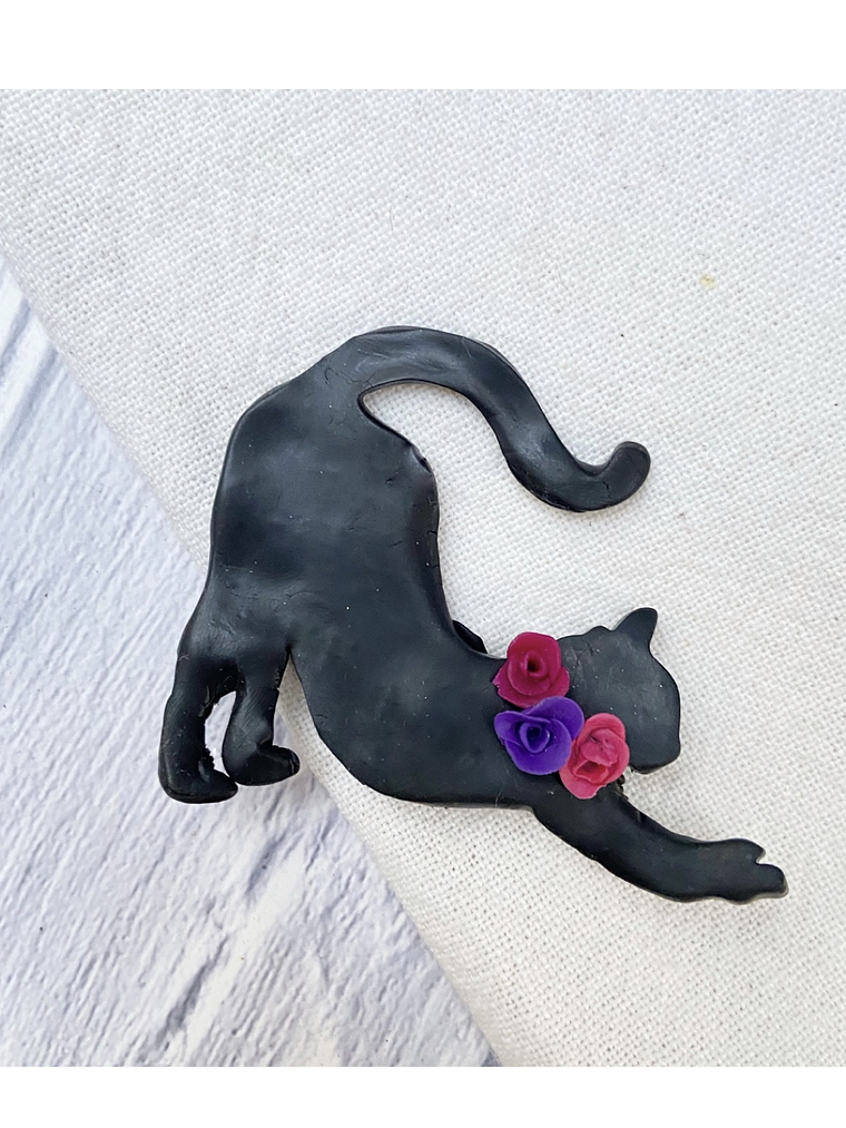 Prendedor Gato michi clay 1