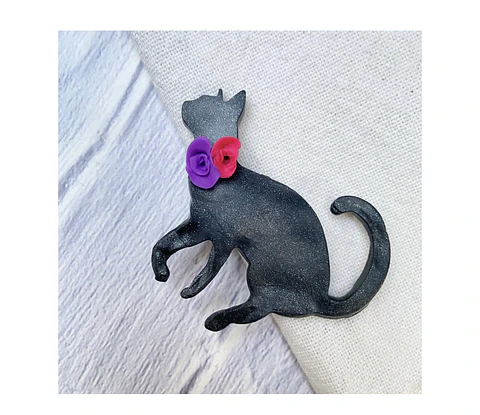 Prendedor Gato michi clay