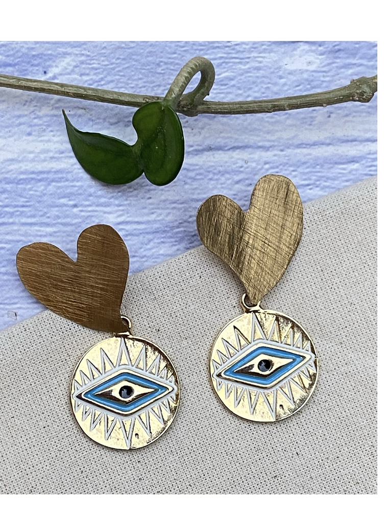 Aros  ojo turco corazón  1