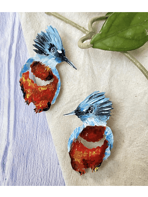 Pendientes o Aros Ave Martín Pescador 