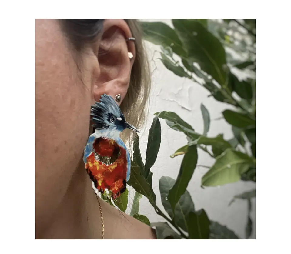 Pendientes o Aros Ave Martín Pescador  2