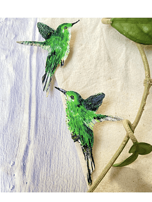 Pendientes o Aros  de Colibrí chico de Chile