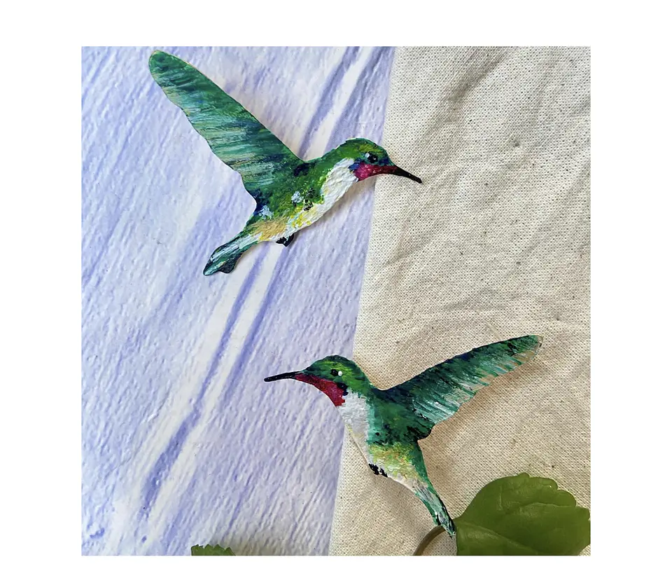 Pendientes o aros de Colibrí Nortino Chileno 2