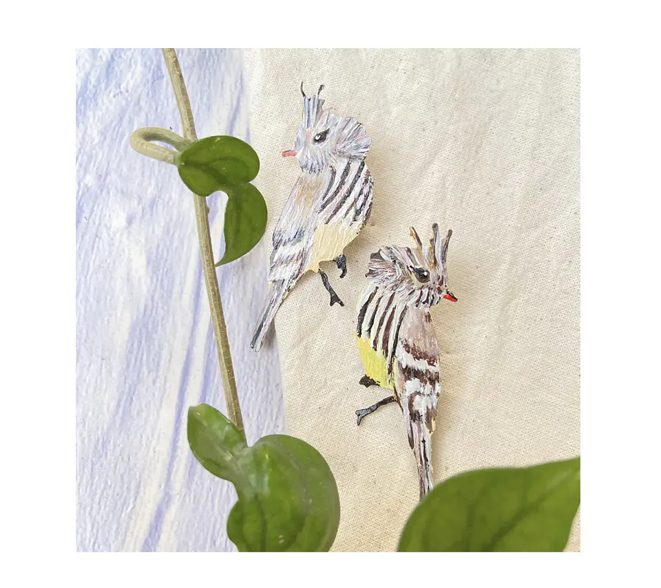 Pendientes o Aros  Pájaro Cachudito Chileno 1