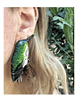 Pendientes o Aros ilustrados Colibrí hembra de la isla Juan Fernandez - Miniatura 2