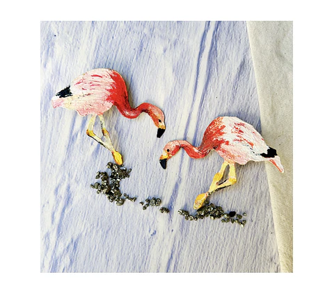 Pendientes o Aros Ilustrados Parinas o flamencos Chilenos