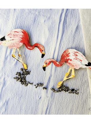 Pendientes o Aros Ilustrados Parinas o flamencos Chilenos