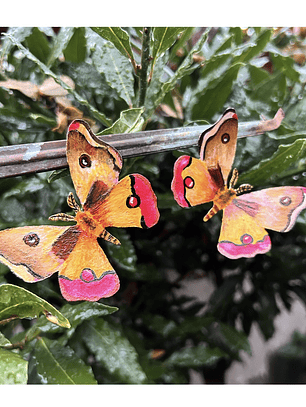 Pendientes o aros de mariposas ilustradas Buho 