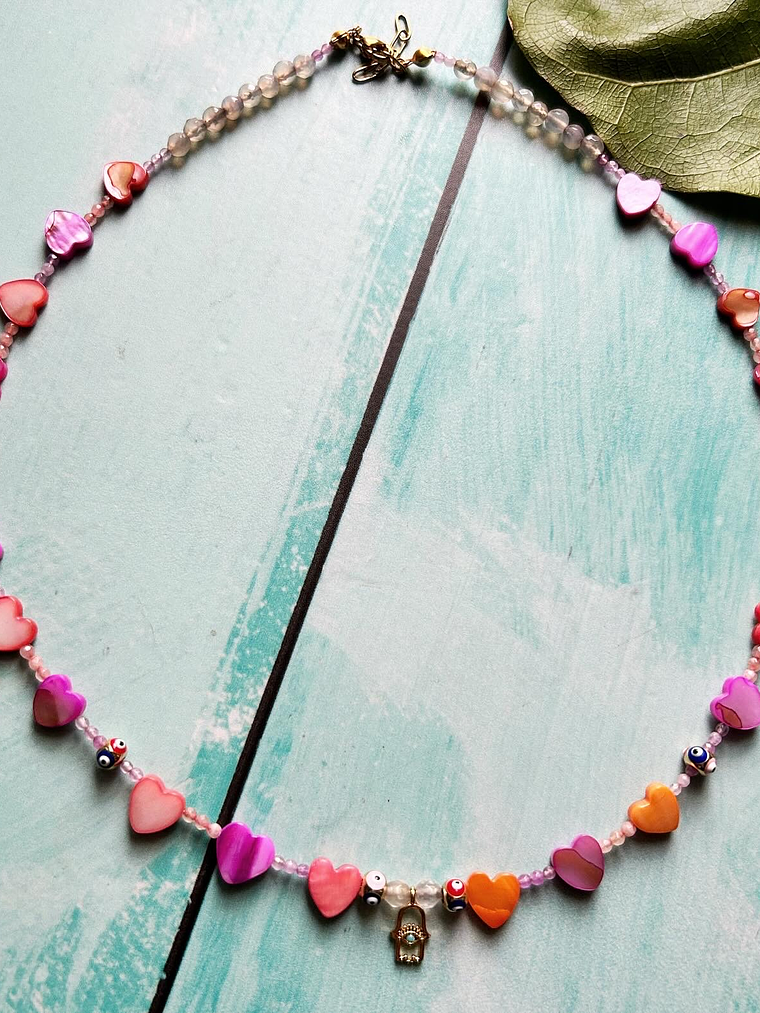 Gargantilla corazones nacar 4