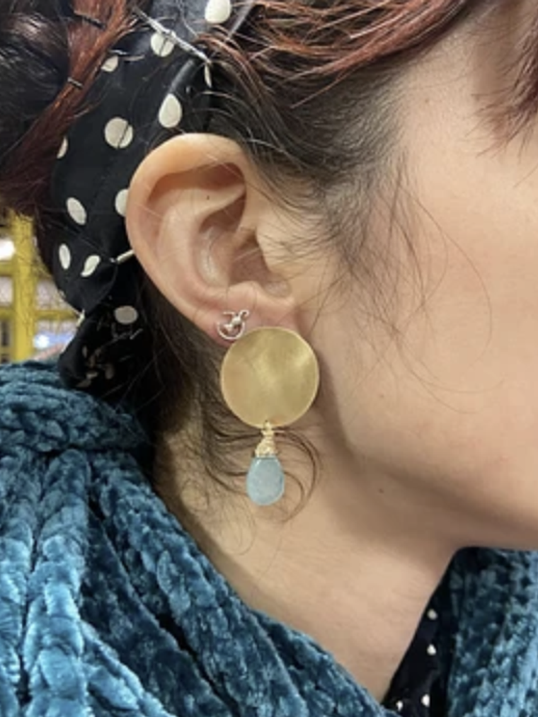 Pendientes Circulo herraje y piedras o perlas naturales 6