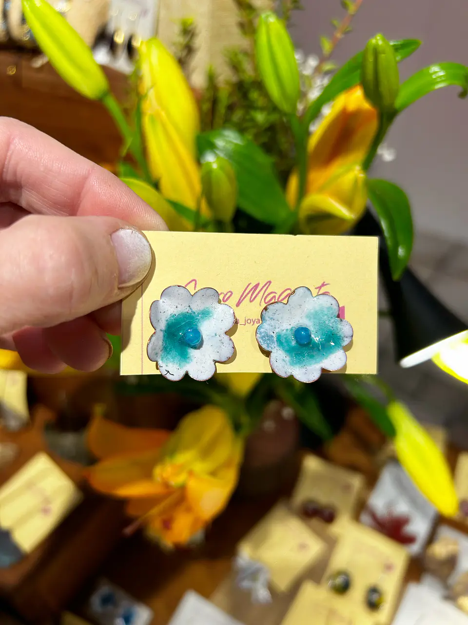  Aros mini flor “flor pegaditos