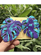 Aros o Pendientes de Monsteras clay  - Miniatura 3