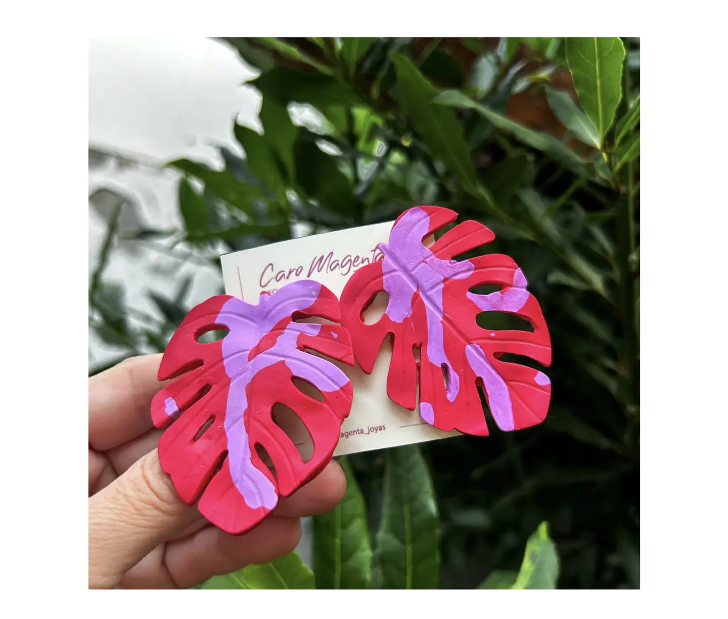 Aros o Pendientes de Monsteras clay  7