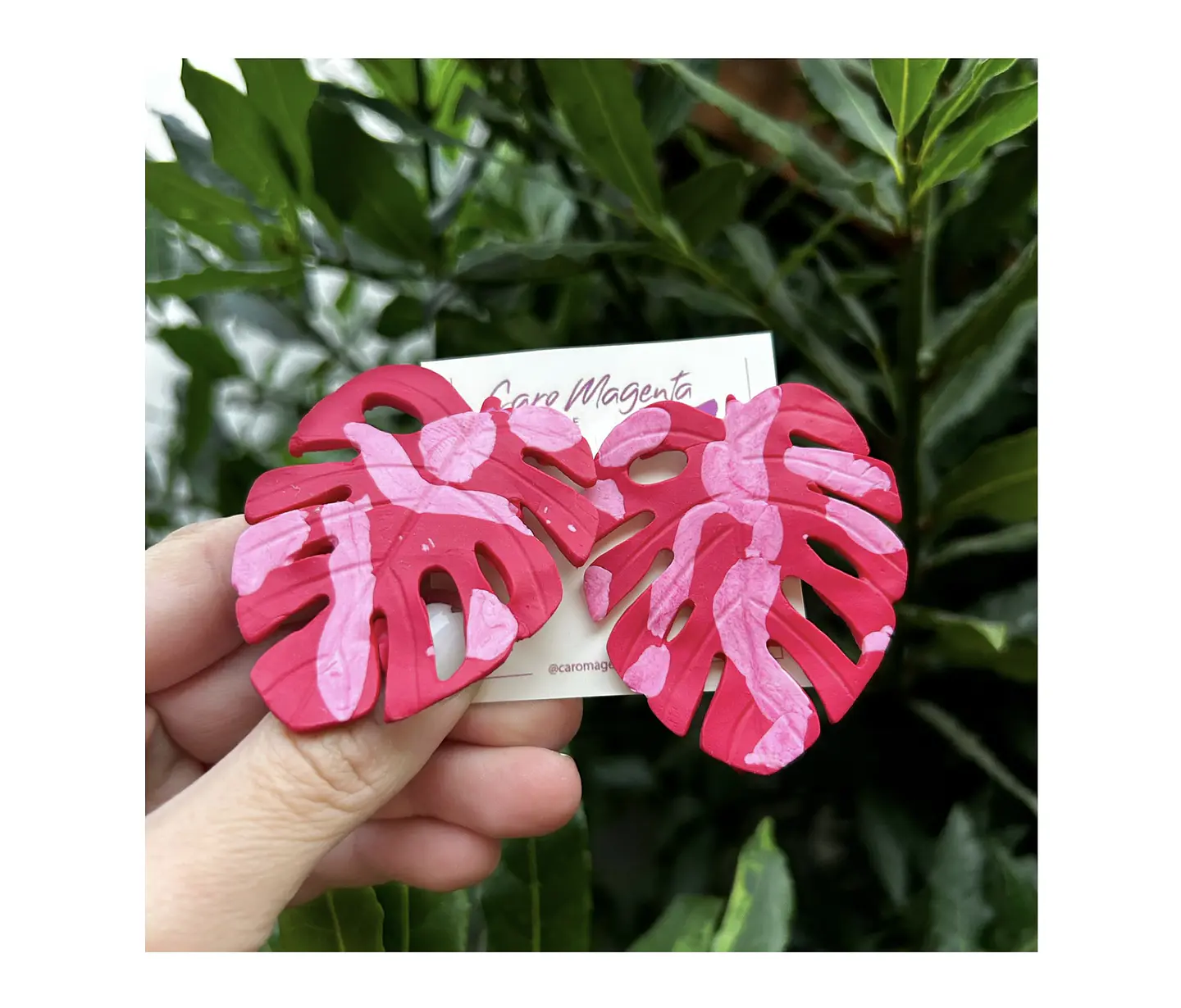 Aros o Pendientes de Monsteras clay  8