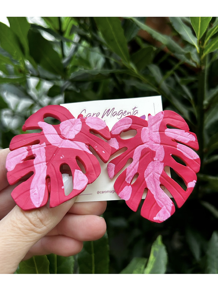 Aros o Pendientes de Monsteras clay  8