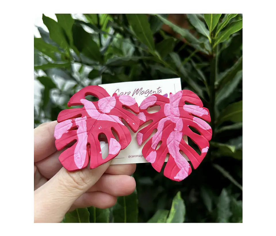 Aros o Pendientes de Monsteras clay  8