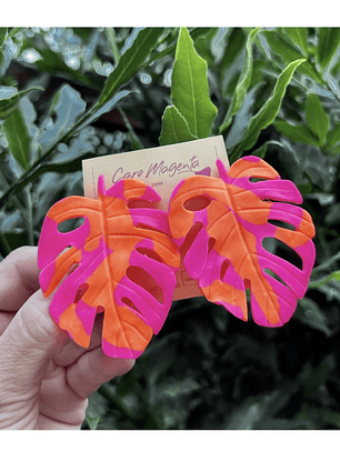 Aros o Pendientes de Monsteras clay 