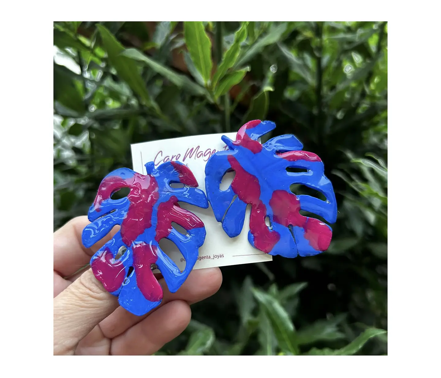 Aros o Pendientes de Monsteras clay  10