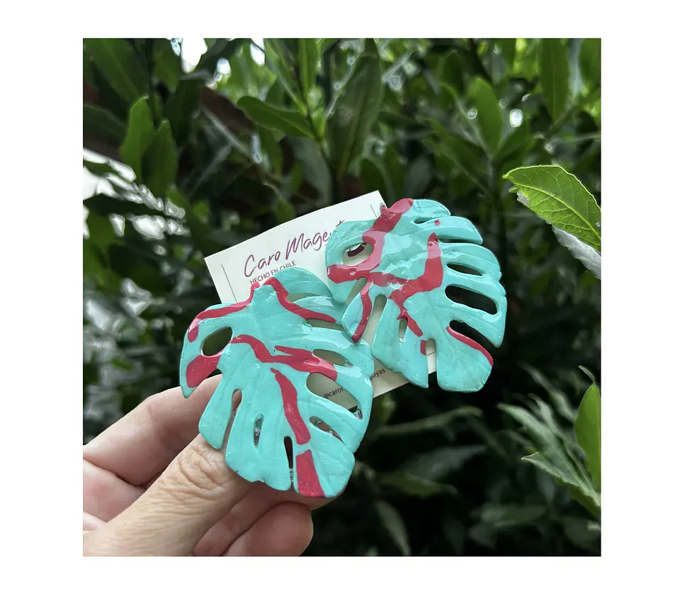 Aros o Pendientes de Monsteras clay  9