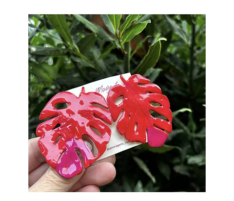 Aros o Pendientes de Monsteras clay 