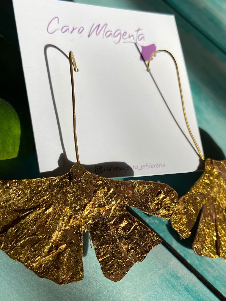 Aros o Pendientes   de hoja Gingko Biloba clásicas  5