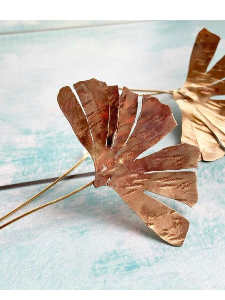 Aros o Pendientes   de hoja Gingko Biloba clásicas  6