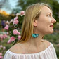 Pendientes (Aros)  de hoja Gingko Biloba Patinadas - Miniatura 3