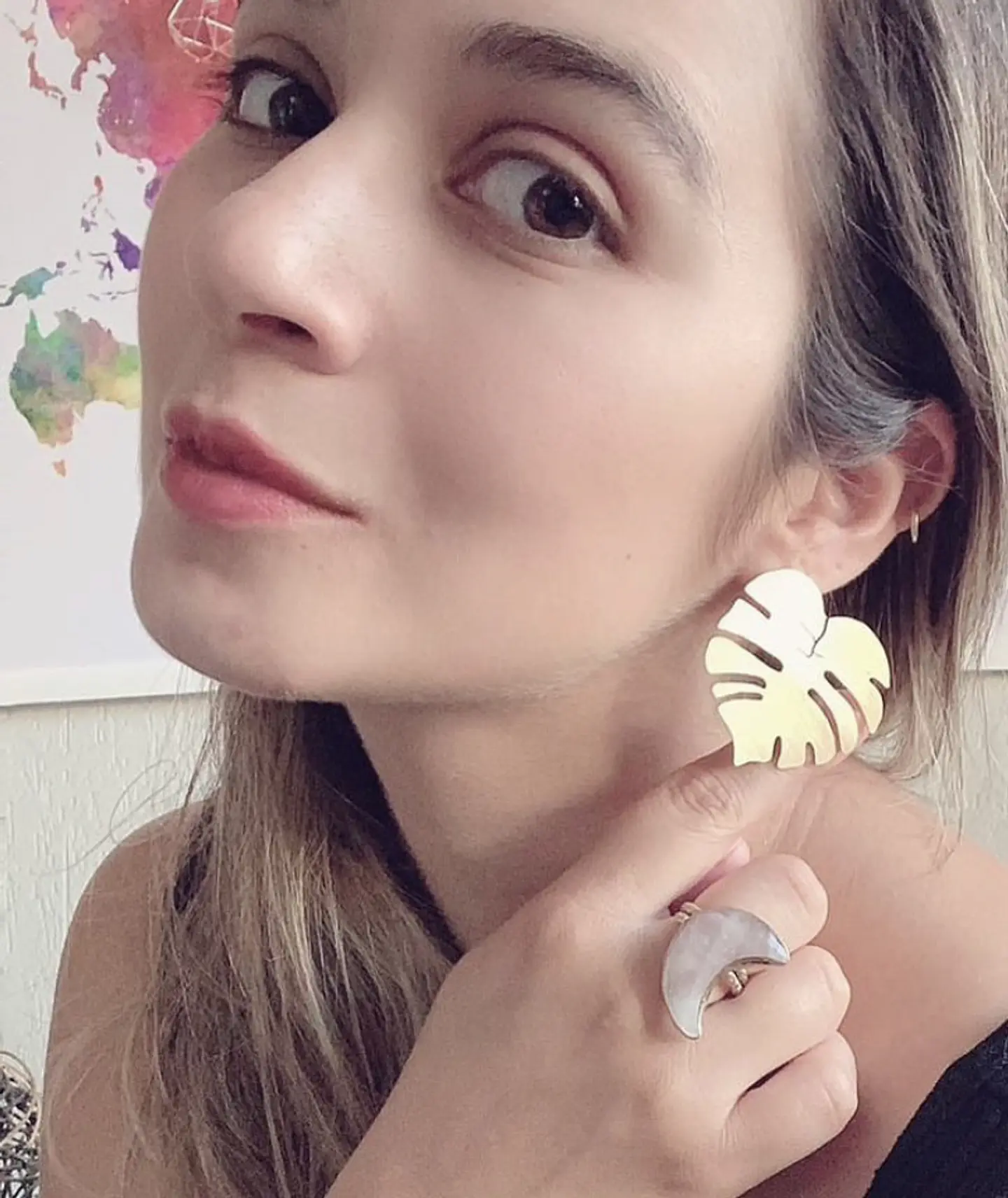 Aros o Pendientes de  hojas de Monsteras 