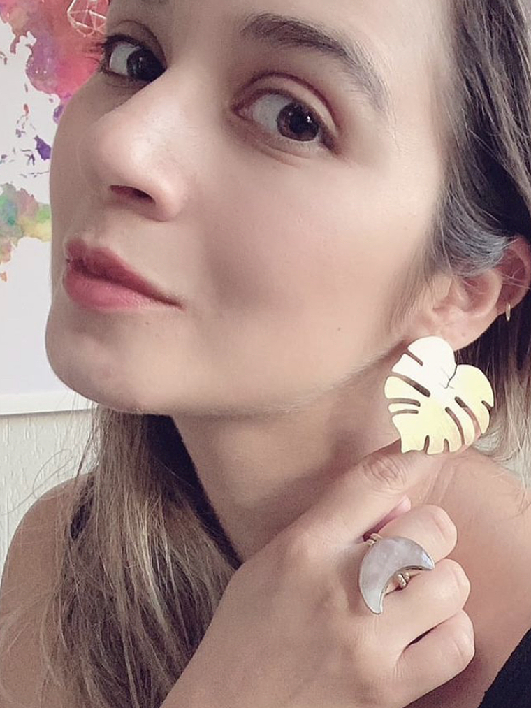 Aros o Pendientes de  hojas de Monsteras 