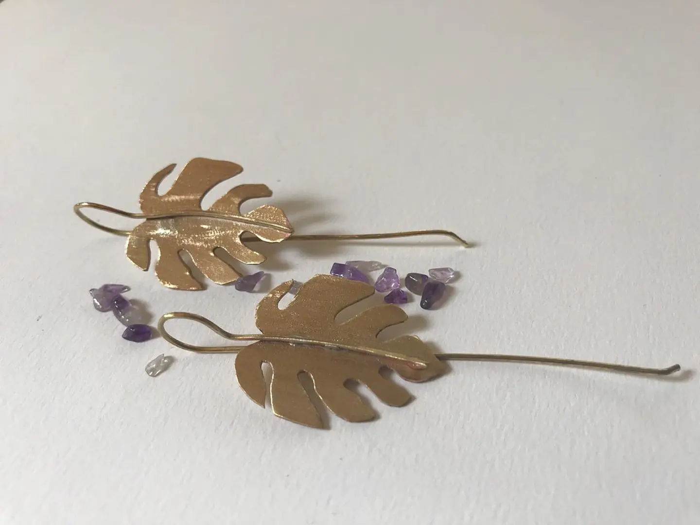 Aros o Pendientes  Monstera petit 4