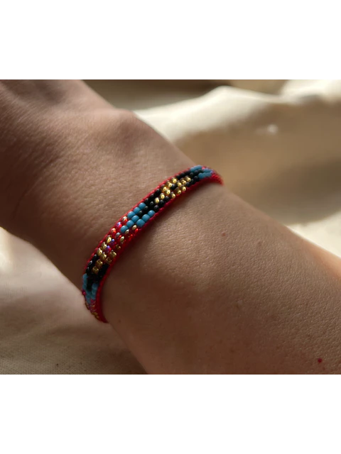 Pulseras rojas Miyuki mostacillas calibradas adaptables