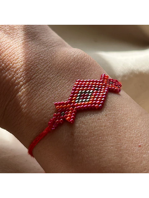 Pulseras rojas Miyuki mostacillas calibradas adaptables