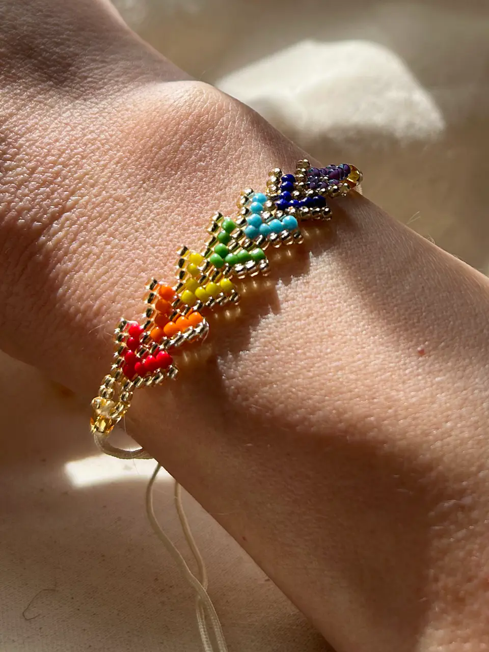 Pulseras ojo turco y colores chakras Miyuki, mostacillas calibras y adaptables 1