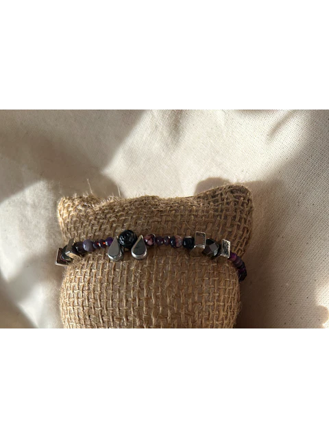 Pulsera con piezas turcas cristales checos y piedras naturales 