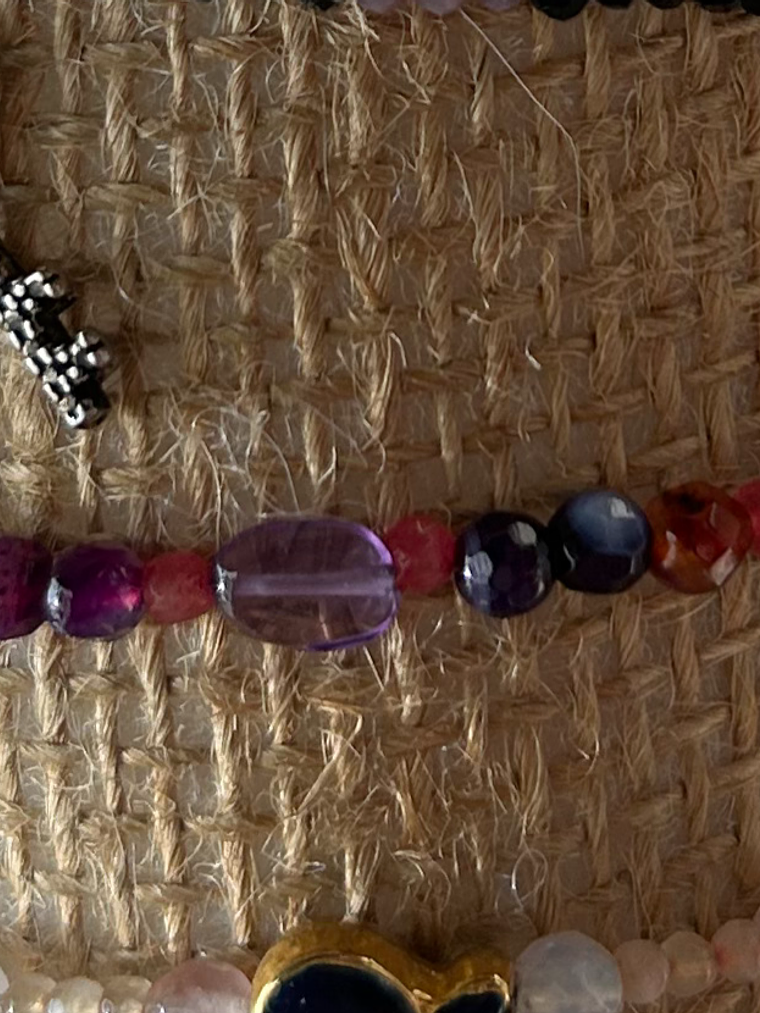 Pulsera con piezas turcas cristales checos y piedras naturales  4