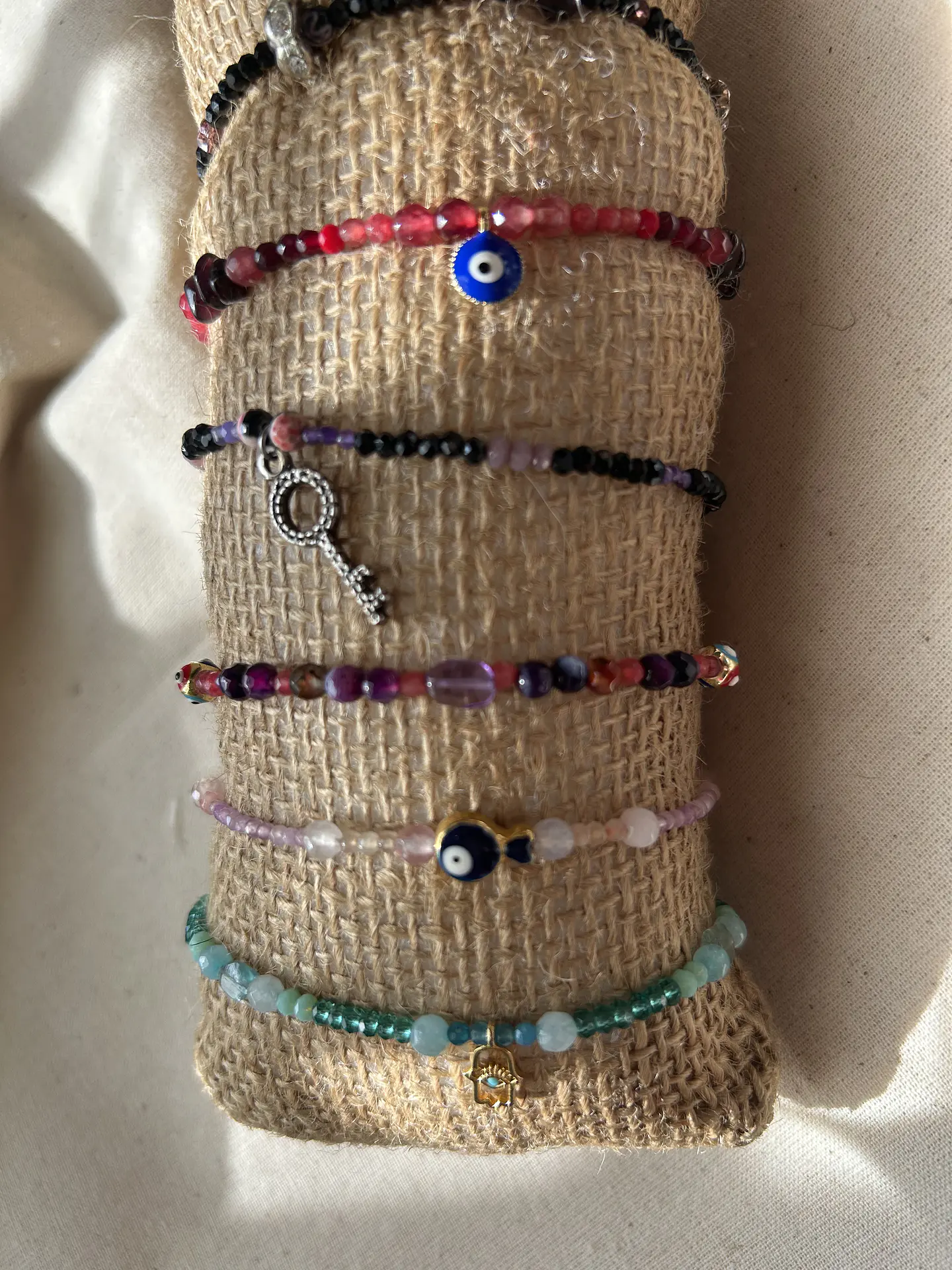 Pulsera con piezas turcas cristales checos y piedras naturales  7