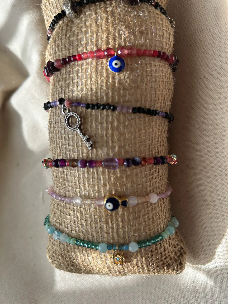 Pulsera con piezas turcas cristales checos y piedras naturales  7