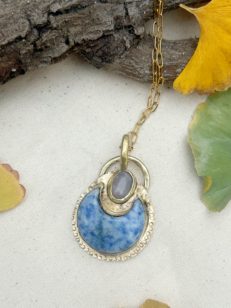 Colgante Poder de la Luna, Sodalita y cuarzo rosa 1