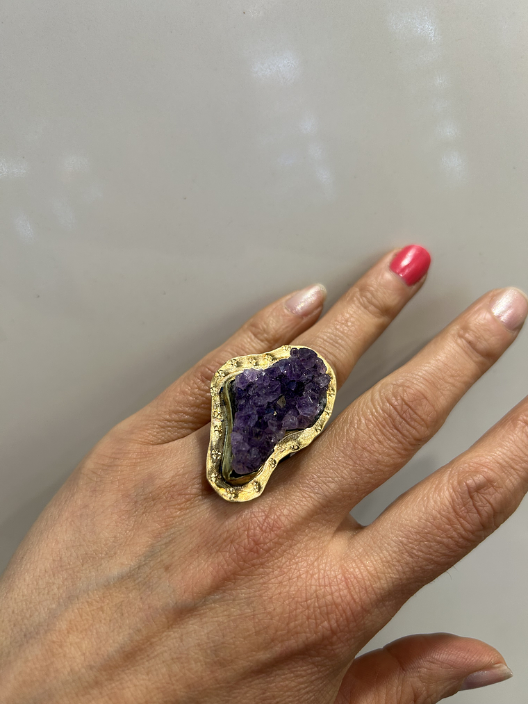 Anillo drusa de amatista 1