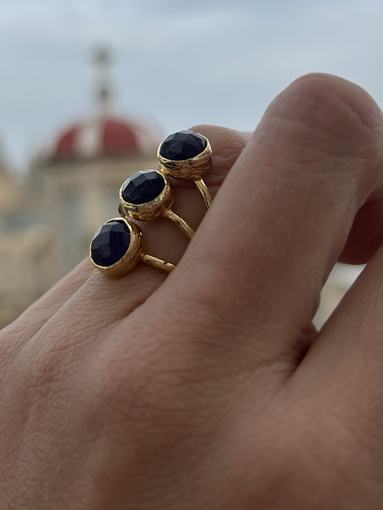 anillos de amatista baño de oro 2