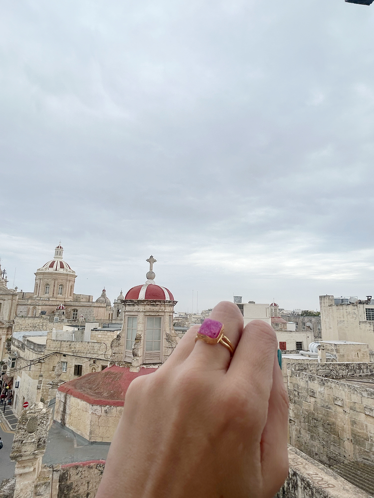 anillos druzas de ágatas con baño de oro 1