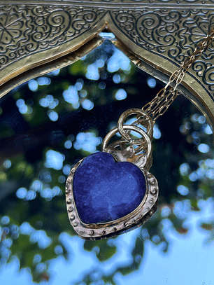 colgante lepidolita en corazón 