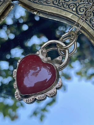 colgante corazón cornalina