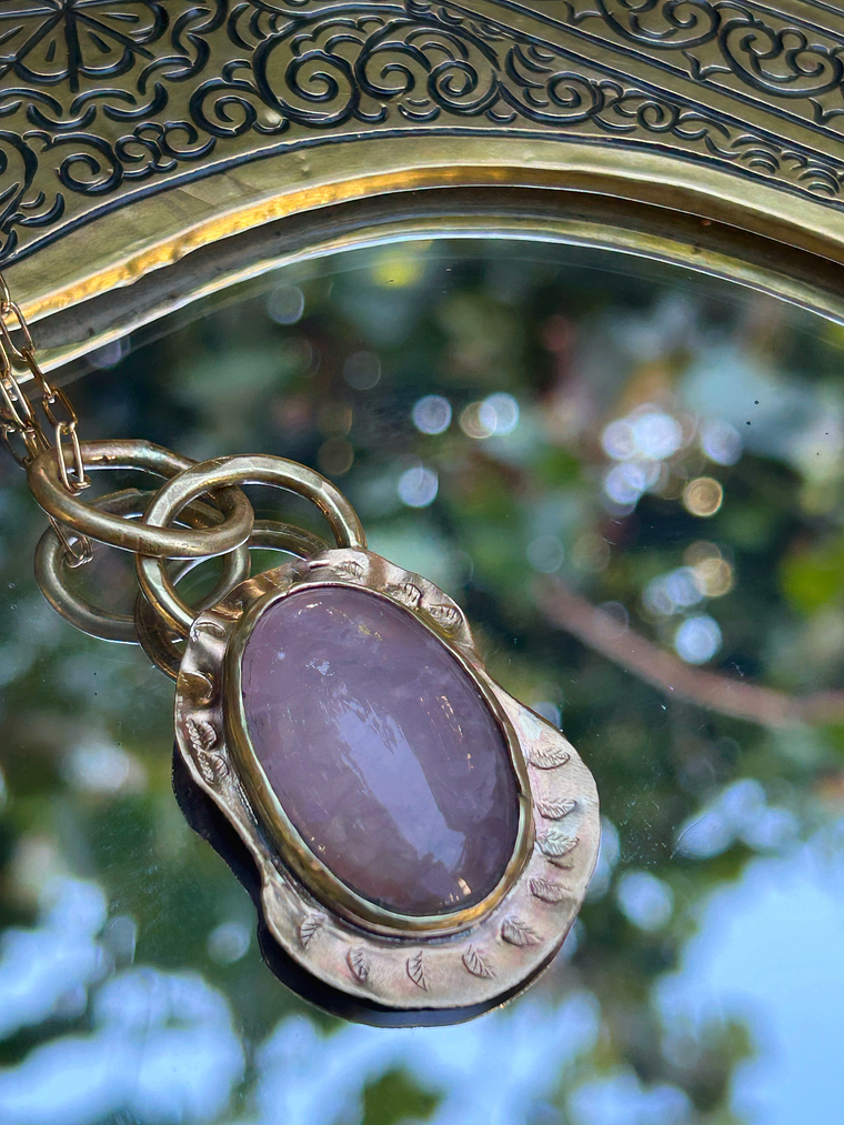 colgante de cuarzo rosa  1