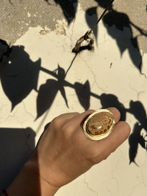 anillo jaspe  piel de leopardo 