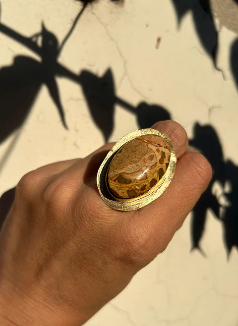anillo jaspe  piel de leopardo 