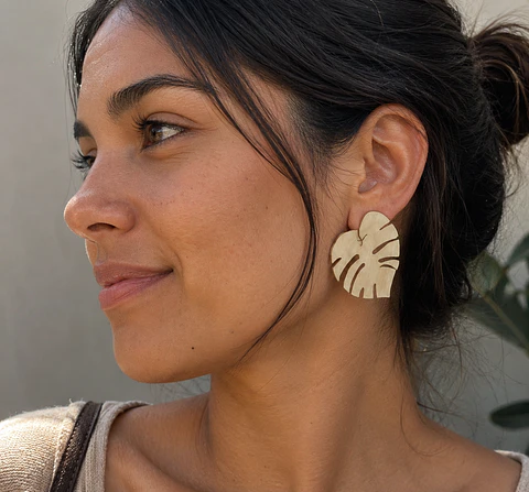 Aros o Pendientes de  hojas de Monsteras "Mon"
