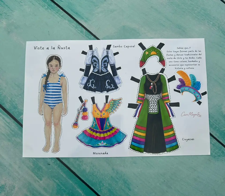 láminas recortables Viste la Ñusta  1