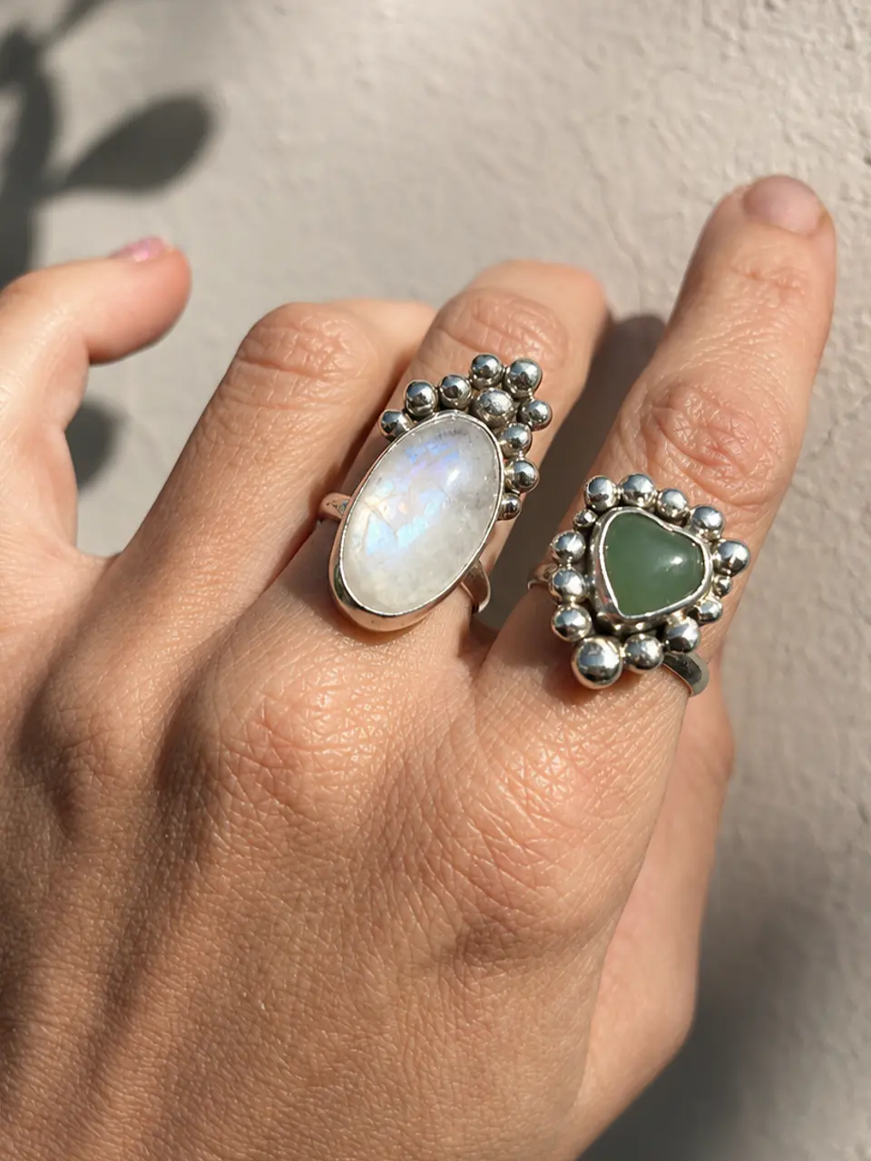 Anillo Piedra Luna · Plata 950 hecho a mano 1