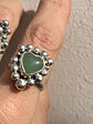 Anillo Corazón de Aventurina Verde · Plata 950. Hecho a mano - Miniatura 1